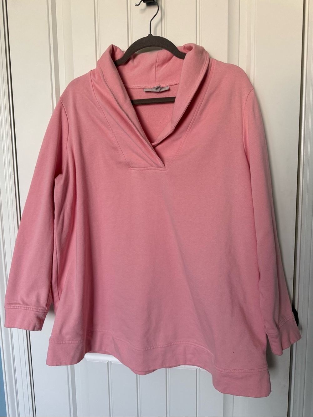 Woman Within Dusty Pink Shawl-Collar Pullover L (18-20)